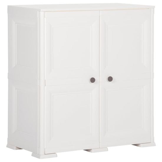 Vidaxl Plastična omarica 79x43x85,5 cm izgled lesa bela