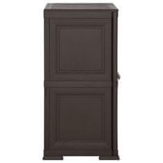 Vidaxl Plastična omarica 79x43x85,5 cm izgled lesa rjava