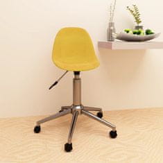 Vidaxl Vrtljivi pisarniški stol, gorčična barva, oblazinjen s tkanino