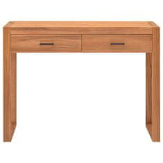 Vidaxl Pisalna miza z 2 predaloma 100x40x75 cm predelana tikovina