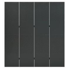 Vidaxl Paravan 4-delni antracitna 160x180 cm jeklo