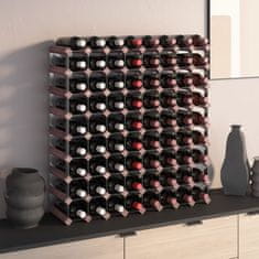 Greatstore Stojalo za vino za 72 steklenic, rjava barva, masivni borov les