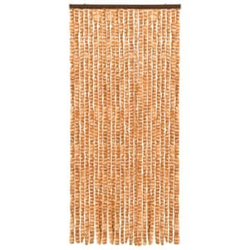 Vidaxl Zavesa proti mrčesu oker in bela 90x220 cm šenilja
