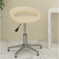 Vidaxl Vrtljivi pisarniški stol, krem barve, oblazinjen z umetnim usnjem
