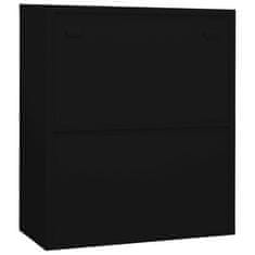 Greatstore Pisarniška omara črna 90x40x105 cm jeklo