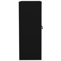 Greatstore Pisarniška omara črna 90x40x105 cm jeklo