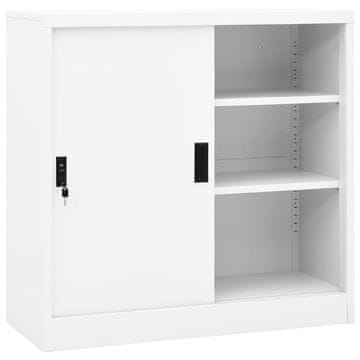 Vidaxl vidaXL Pisarniška omara z drsnimi vrati bela 90x40x90 cm