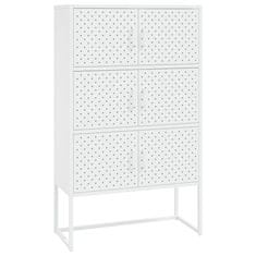 Vidaxl Visoka omarica bela 80x35x135 cm jeklo