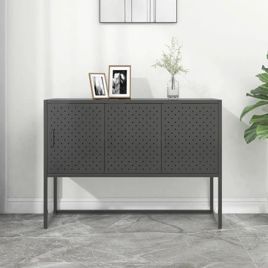 Vidaxl Komoda antracitna 105x35x75 cm jeklo