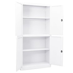 Vidaxl Pisarniška omara bela 90x40x180 cm jeklo