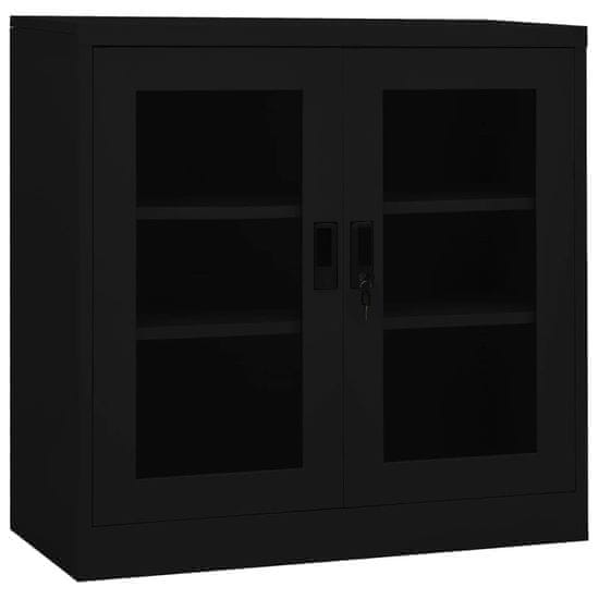 Vidaxl Pisarniška omara črna 90x40x90 cm jeklo