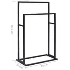 Vidaxl Prostostoječe stojalo za brisače črno 48x24x78,5 cm železo