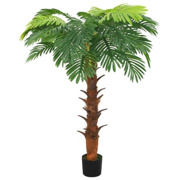 Vidaxl Umetna palma cikas z loncem 160 cm zelena