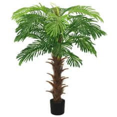 Vidaxl Umetna palma cikas z loncem 140 cm zelena