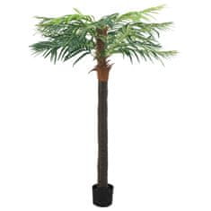 Vidaxl Umetna palma datljevec z loncem 215 cm zelena