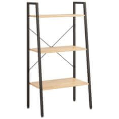 Vidaxl 3-nadstropni stoječi regal svetlo rjav in črn 56x35x108 cm