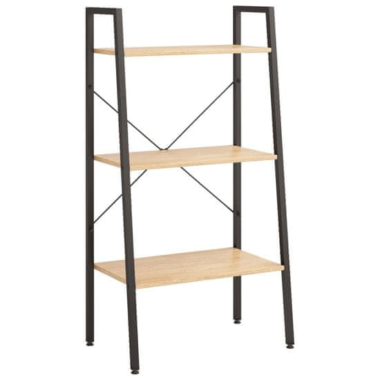 Vidaxl 3-nadstropni stoječi regal svetlo rjav in črn 56x35x108 cm