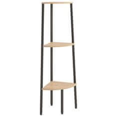 Vidaxl 3-nadstropni kotni regal svetlo rjav in črn 45,5x31,5x120 cm