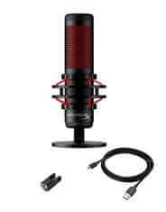 HyperX Quadcast, igralni mikrofon, črna/rdeča