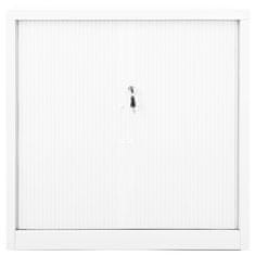 Vidaxl Omara z drsnimi vrati bela 90x40x90 cm jeklo