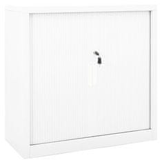 Vidaxl Omara z drsnimi vrati bela 90x40x90 cm jeklo