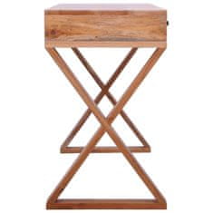 Greatstore Računalniška miza naravna 115x47x77 cm trden mahagonij