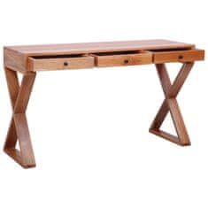 Greatstore Računalniška miza naravna 115x47x77 cm trden mahagonij