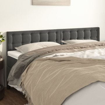 Vidaxl vidaXL Vzglavja za posteljo, komplet 2 kosov, temno siva, 80x5x78/88 cm, žamet