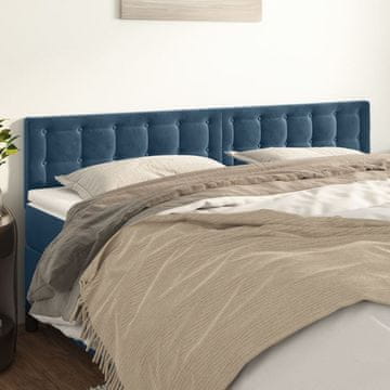 Vidaxl vidaXL Vzglavja postelje, komplet 2 kosov, temno modra, 100x5x78/88 cm, žamet