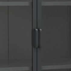 Vidaxl Visoka omarica antracitna 80x35x135 cm jeklo in kaljeno steklo