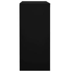 Greatstore Pisarniška omara z drsnimi vrati črna 90x40x90 cm jeklo
