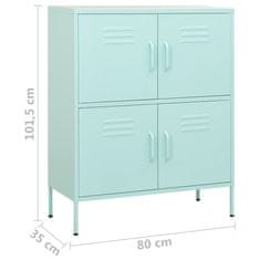 Vidaxl Omara za shranjevanje mint zelena 80x35x101,5 cm jeklo