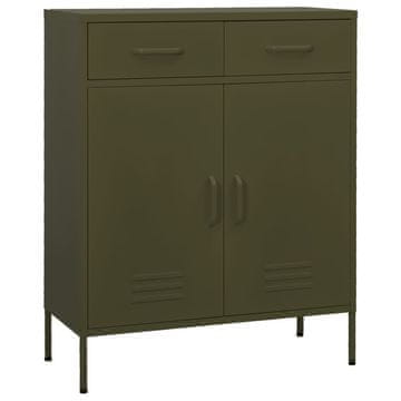 Vidaxl vidaXL Omarica olivno zelena 80x35x101,5 cm jeklo