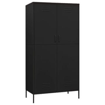 Vidaxl Garderobna omara črna 90x50x180 cm jeklo