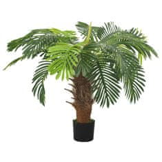 Vidaxl Umetna palma cikas z loncem 90 cm zelena