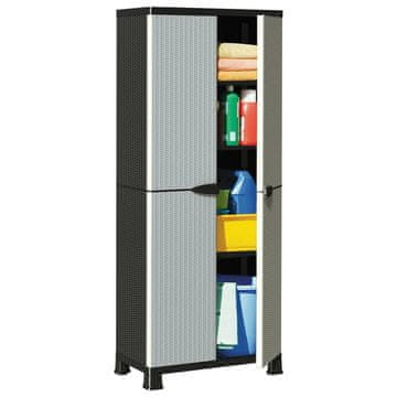 Vidaxl vidaXL Plastična omarica 68x39x171,5 cm z vzorcem ratana