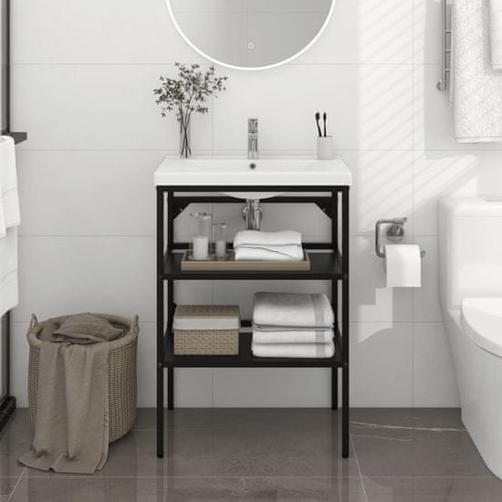 Greatstore Kopalniški regal črn 59x38x83 cm železo