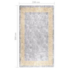 Vidaxl Pralna preproga 190x300 cm siva protizdrsna
