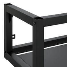 Vidaxl Stenski kopalniški regal črn 59x38x31 cm železo