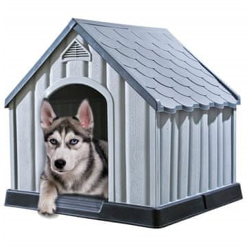 Vidaxl vidaXL Pasji boks siv 92x87x91 cm plastičen