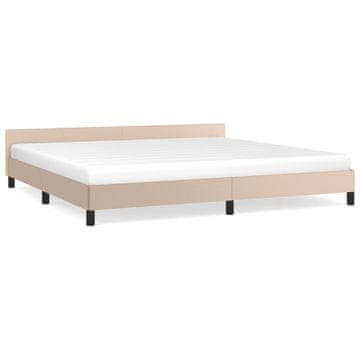 Vidaxl Posteljni okvir z vzglavjem brez vzmetnice kapučino 200x200 cm