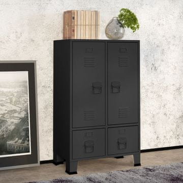 Vidaxl vidaXL Omara v industrijskem slogu antracitna 67x35x107 cm jeklo