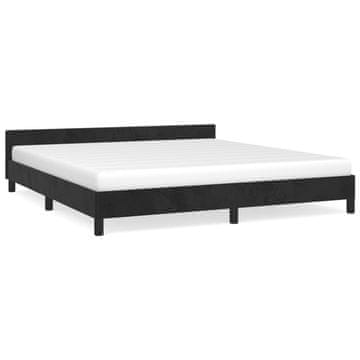Vidaxl Posteljni okvir brez vzmetnice črn 180x200 cm žamet