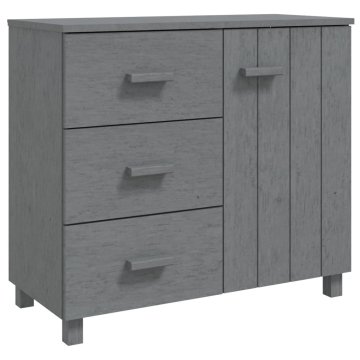 Vidaxl Komoda HAMAR temno siva 90x40x80 cm trdna borovina