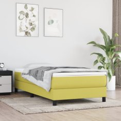 Vidaxl Vzmetnica z žepkasto vzmetjo zelena 90x200x20 cm blago