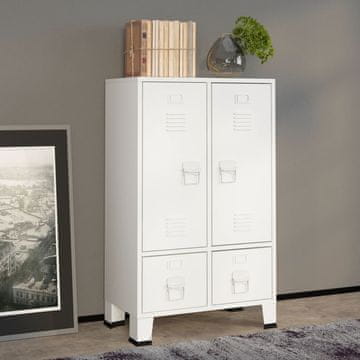 Vidaxl vidaXL Omara v industrijskem slogu bela 67x35x107 cm jeklo