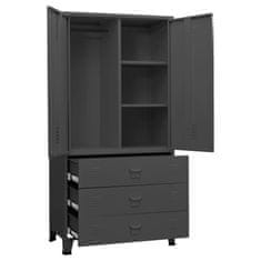 Vidaxl Garderobna omara antracitna 90x50x180 cm kovina