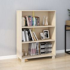 Vidaxl Knjižna omara medeno rjava 85x35x112 cm trdna borovina