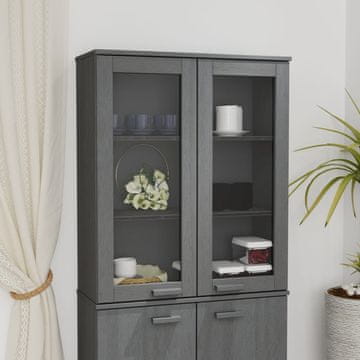 Vidaxl vidaXL HAMAR Raztegljiva omarica temno siva 85x35x100 cm masivni borov les