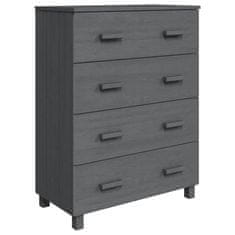 Vidaxl Komoda HAMAR temno siva 79x40x103,5 cm trdna borovina